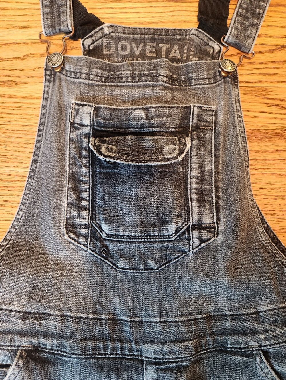 Dovetail Freshley Black Denim Overalls Sz 8 - Picture 5 of 11